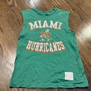 Retro brand boys Miami hurricanes green tank top. Size s. Super soft and cute!